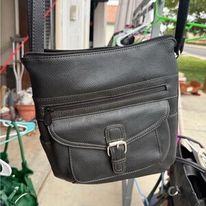 Black Leather Crossbody Bag